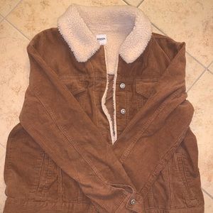 NWOT sherpa lined corduroy jacket